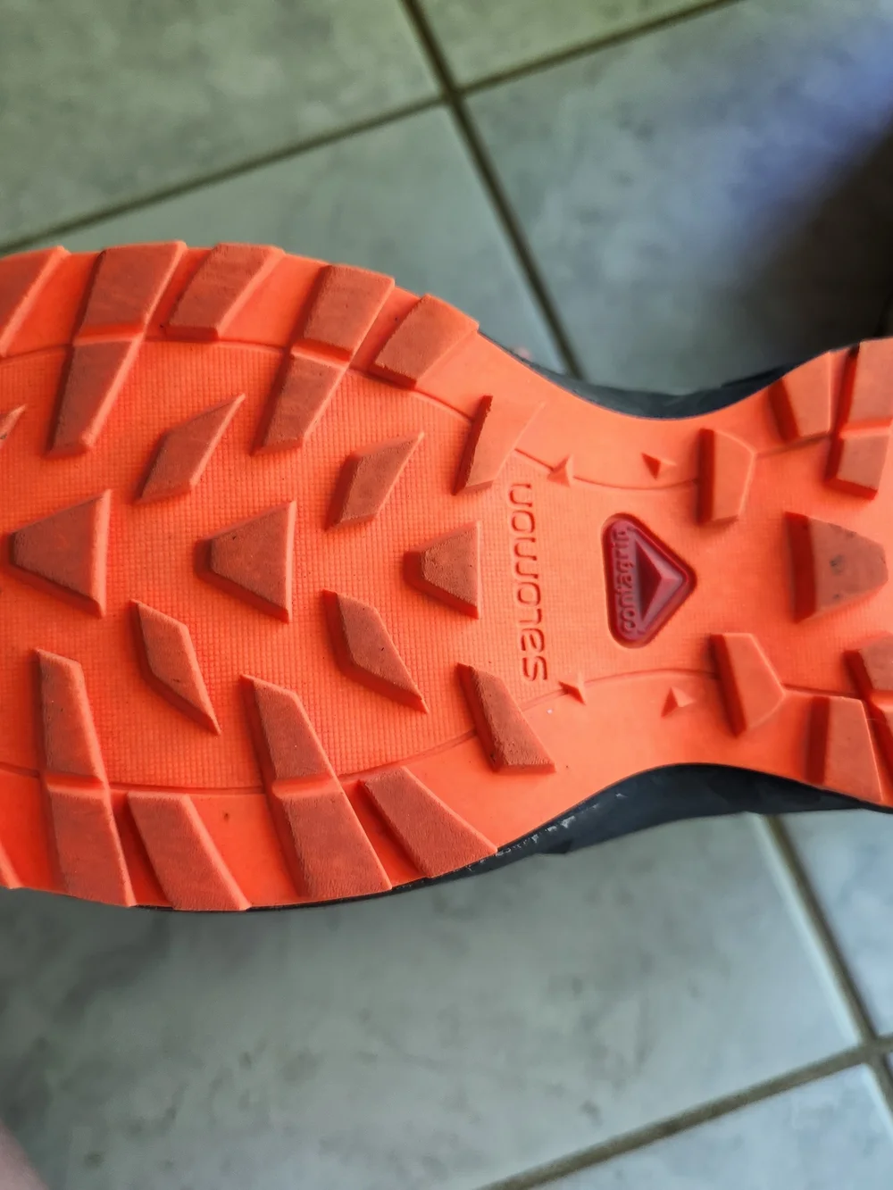 Salomon Beige and Orange Kids Trail Shoes - Size 2